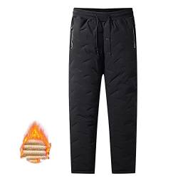 SENGHUI Unisex Fleece Jogging Bottoms, Sherpa Lined Sweatpants, Men's Winter Warm Thermal Fleece Jogger Trousers (Black,2XL) von SENGHUI