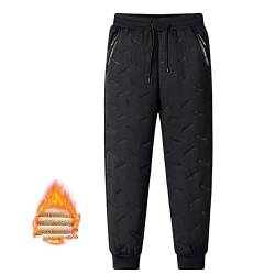 SENGHUI Unisex Fleece Jogging Bottoms, Sherpa Lined Sweatpants, Men's Winter Warm Thermal Fleece Jogger Trousers (Black-A,2XL) von SENGHUI