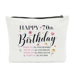 SENJIAN 1636-1648 Kosmetiktasche, Geburtstagsgeschenk, Make-up-Tasche, Geschenk, Happy 70, 9.7 x 7 inches von SENJIAN