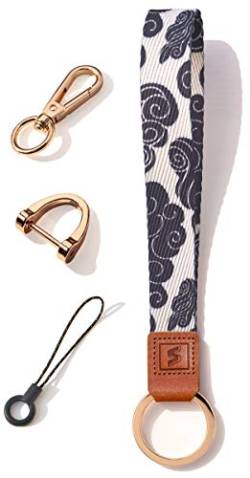 SENLLY Schlüsselband Wristlet Keychain Lanyard Strap Handschlaufe Schlüsselanhänger mit echtem Leder, für Schlüssel, Mobile Handys Telefon, Kamera, Charms von SENLLY