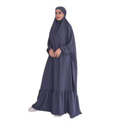 SENNVF Frauen Kleid Muslim EIN Stück Gebet Volle Abdeckung Abaya Kleid Islamischer Naher Osten Dubai Türkei Abaya Kaftan mit Hijab von SENNVF