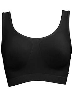 SENSI' Plus Size BH Damen Figurformend Curvy Bustier ohne Bügel Breite Schulterriemen Nahtlos Made in Italy (50-54, Schwarz) von SENSI'