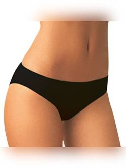 SENSI' Slip Damen Unterhose niedrige Taille Nahtlos Mikrofaser Made in Italy (Schwarz, L/XL) von SENSI'