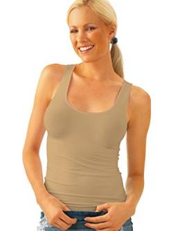 SENSI' Unterhemd Damen Maxi Top breite Schulterriemen Curvy nahtlos antibakteriell Mikrofaser Made in Italy von SENSI'