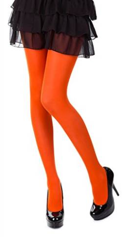 SENTELEGRI Bunte Blickdichte 40 Denier Strumpfhose, 23 Farben, Größen S-XL, Orange, 38 von SENTELEGRI