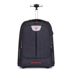 SENXINWEI Oxford-Gewebe, weiche Seiten, 48,3 cm, Rollrucksack, Laptop-Rucksack, Handgepäck, Business-Tasche, Vielflieger, Herren, Damen, Erwachsene, Reisen, Schwarz, general, Kofferraum und Rucksack von SENXINWEI