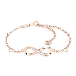 SERASAR Fußkette Damen-Schmuck 925 Sterling-Silber 18-Karat Rose-Gold Damen-Kette Mädchen-Kette Frauen Fussketterl Damen Geschenk-Idee Valentinstag Jahrestag Geburtstag Geschenke für Frauen von SERASAR