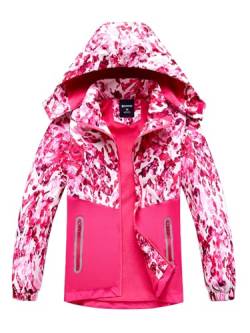 SERENYOU Mädchen Übergangsjacke Gefütterte Regenjacke Kinder Winddicht Warme Matschjacke mit Abtrennbare Kapuze DE:104-110 (manufacturers's size: 110) Stil 5 von SERENYOU