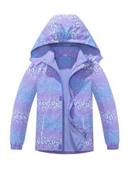 SERENYOU Mädchen Übergangsjacke Gefütterte Regenjacke Kinder Winddicht Warme Matschjacke mit Abtrennbare Kapuze DE:104-110 (manufacturers's size: 110) Stil 7 von SERENYOU