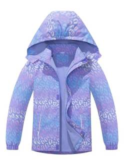 SERENYOU Mädchen Übergangsjacke Gefütterte Regenjacke Kinder Winddicht Warme Matschjacke mit Abtrennbare Kapuze DE:116-122 (manufacturers's size: 120) Stil 7 von SERENYOU