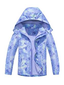 SERENYOU Mädchen Übergangsjacke Gefütterte Regenjacke Kinder Winddicht Warme Matschjacke mit Abtrennbare Kapuze DE:134-140 (manufacturers's size: 140) Stil 2 von SERENYOU