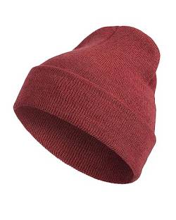 SERIMANEA Mütze Herren Rot - Strick Beanie aus 100% Acryl für Herren. Warme, Weiche und Bequeme Kopfbedeckung für kalte Tage im Herbst und Winter - Einheitsgröße. von SERIMANEA