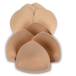 SERMICLE Damen bh-einsätze 4 paare, bra pads genäht massiert für sport-bh a/b oder c/d, d/e cup C/D Cup Beige von SERMICLE