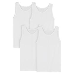 SES 4er Pack Unterhemden Jungen in weiß 104 / Unterhemden für Jungen aus 100% Baumwolle/ärmelloses Unterhemd Kinder/Achselshirt Jungen von SES