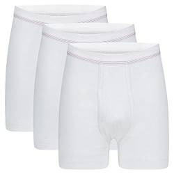 SES Doppelripp Unterhosen Herren weiß 3er Pack aus 100% Baumwolle S/kochfeste Herren Unterhosen mit Eingriff und Weichbund/Unterhosen Männer aus hochwertigem Doppelripp von SES