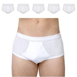 SES Doppelripp Unterhosen Herren weiß 5er Pack aus 100% Baumwolle 3XL / kochfeste Herren Unterhosen mit Eingriff und Weichbund/Unterhosen Männer aus hochwertigem Doppelripp von SES