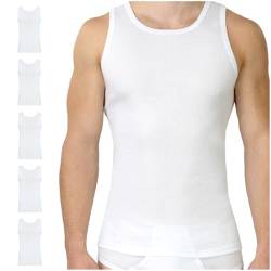 SES Feinripp Unterhemd Herren 5er Pack Weiß 3XL / figurbetontes Tank Top Herren aus 100% Baumwolle/Herren Unterhemden mit körpernaher Passform von SES