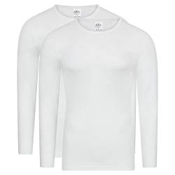 SES Shirt Langarm Herren 2er Pack Weiß M/Feinripp Herren Shirt Langarm Set aus 100% Baumwolle/Langarm Shirts Herren als Unterhemd oder Schlafshirt Herren Langarm von SES