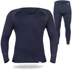 SES Thermounterwäsche Herren Set 3XL Marine aus 75% Baumwolle und 25% Polyester/atmungsaktive & langlebige Thermounterwäsche Für Herren/Thermo Unterwäsche Männer Winter für Wärme und Komfort von SES