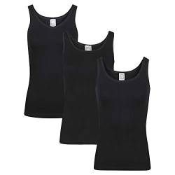 SES Unterhemden Damen 3er-Pack 38 Schwarz aus 100% Baumwolle/Unterhemd Damen mit weicher Feinripp-Qualität/Unterhemd en Damen Baumwolle als Basic Tops oder Tank Top Damen von SES