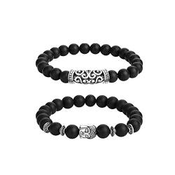 SET-SAIL Männer Armband 2 teile/satz Buddha Perlen Armband Für Frauen Männer Schwarze Lava Tigeraugen Armbänder Charme Armreifen Grünes Armband von SET-SAIL