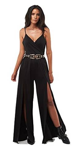 SETA Apparel Damen Cut Jumpsuit Overall, schwarz, Klein von SETA Apparel