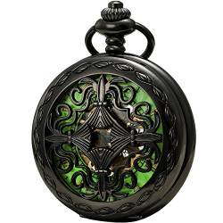 SEWOR Gentleman Stil Skelett Leuchtende Mechanische HandaufzugTaschenuhr (Green). von SEWOR