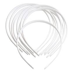 Stirnband Damen 10 stücke 10mm Frauen Mädchen Satin Kunststoff Alice Band Haar Stirnband Zubehör Stirnband (Size : White) von SEvso