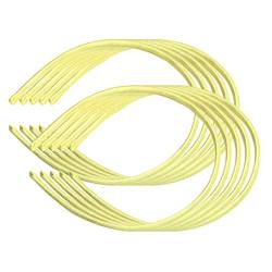 Stirnband Damen 10 stücke 10mm Frauen Mädchen Satin Kunststoff Alice Band Haar Stirnband Zubehör Stirnband (Size : Yellow) von SEvso