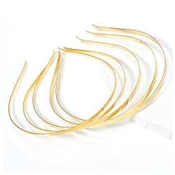 Stirnband Damen 5 STÜCKE Edelstahl Haarband-Reifen-leere Metall-Stirnband-Basis-Einstellung for Schmuckherstellung DIY. Frauen Hochzeit Haarwäschekomponente Stirnband (Color : Gold, Size : 6mm) von SEvso