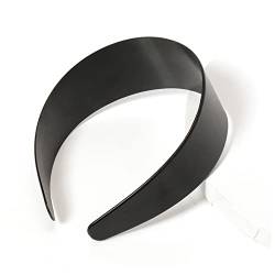 Stirnband Damen 5 stücke schwarz kunststoff stirnband basis flache breite lünette haarbänder einstellen kopfband hoop for DIY. Schmuckherstellung Zubehör liefert Stirnband (Color : Black, Size : 48m von SEvso