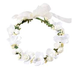 Stirnband Damen Braut Kopfschmuck Haarkamm Handgemachte Perlen Haarschmuck Braut Hochzeit Kopfschmuck Stirnband (Size : Creamy-white) von SEvso