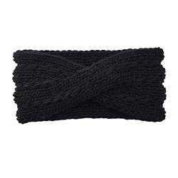 Stirnband Damen Breite gestrickte stirnband bögen geknoteten winter frauen turban haare zubehör for mädchen dame weicher stricken winter stirnbänder bandana Stirnband (Size : Style 2 black) von SEvso