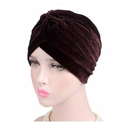 Stirnband Damen Frauen Samt Turban Hut Stirnband Muslim Hijab Caps Weibliche weiche Bandana Stirnband Hijabs Kopf Wrap Haar Zubehör Stirnband (Size : 33) von SEvso