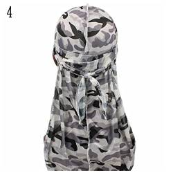 Stirnband Damen Mode camo männer seidig turban druck unisex seide durag headwear bandans stirnband haarschmuck Piratenhut Wellen Lumpen Stirnband (Size : 4) von SEvso