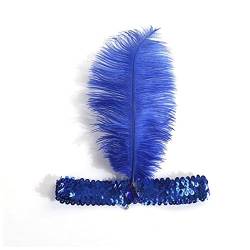 Stirnband Feder 10 Farben Frauen Kopfband Perlen Pailletten Flapper Feder Stirnband Kopfschmuck Party Kostüm Stirnband Haarschmuck Feder Stirnband (Size : TP0170L) von SEvso