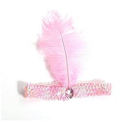 Stirnband Feder 10 Farben Frauen Kopfband Perlen Pailletten Flapper Feder Stirnband Kopfschmuck Party Kostüm Stirnband Haarschmuck Feder Stirnband (Size : TP0170P) von SEvso