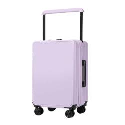 Reisekoffer Doppelt vorne in der Mitte breiter Trolley-Koffer for Damen und Herren, Passwort-Koffer, Business-Boarding-Koffer Trolley (Color : Purple, Size : 26in) von SFYYML
