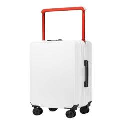 Reisekoffer Doppelt vorne in der Mitte breiter Trolley-Koffer for Damen und Herren, Passwort-Koffer, Business-Boarding-Koffer Trolley (Color : White, Size : 20in) von SFYYML