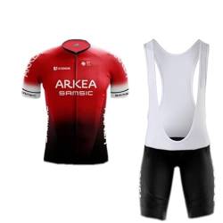 SGCIKER 2022 Herren Pro Team ARKEA Red Radtrikot Set, Kurzarm Fahrrad bekleidung Lätzchen Kurzsets Gel Pad（XL von SGCIKER