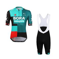 SGCIKER 2022 Herren Pro Team BORA Radtrikot Set, Kurzarm Fahrrad bekleidung Lätzchen Kurzsets Gel Pad（M von SGCIKER