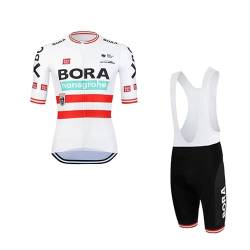 SGCIKER 2022 Herren Pro Team Bora Austria Championship Radtrikot Set, Kurzarm Fahrrad Bekleidung Lätzchen Kurzsets Gel Pad（2XL von SGCIKER