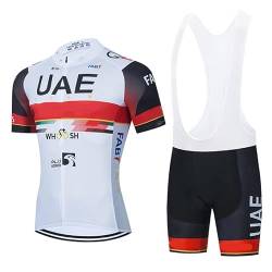 SGCIKER 2022 Herren Pro Team UAE Radtrikot Set, Kurzarm Fahrrad bekleidung Lätzchen Kurzsets Gel Pad（L von SGCIKER