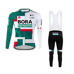 SGCIKER 2022 Team BORA TDF Lange Ärmel Radtrikot Set, Herren Dünne Sonnenschutz Atmungsaktive MTB-Fahrradbekleidung Fahrrad Shirt Bike Clothing Gel Pad (S) von SGCIKER