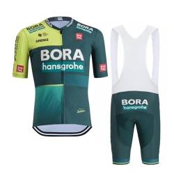 SGCIKER 2024 Herren BORA Radtrikot Set, Kurzarm Fahrrad bekleidung Lätzchen Kurzsets Gel Pad（4XL von SGCIKER