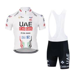 SGCIKER 2024 Herren Pro team UAE Radtrikot Set, Kurzarm Fahrrad bekleidung Lätzchen Kurzsets Gel Pad（XL von SGCIKER
