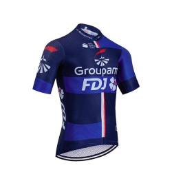 SGCIKER 2024 Herren World Tour Team Groupama FDJ Radtrikot, kurzärmliges atmungsaktives Radtrikot MTB-Fahrrad Bekleidungs Hemd (3XL) von SGCIKER