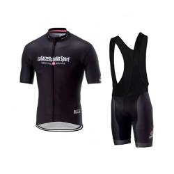 SGCIKER Italien Tour Team Schwarzes Radtrikot Set für Männer, Sommer Kurzarm-Radtrikot MTB-Bike-Bekleidung Bib Short Kits 9D Gel Pad (2XL) von SGCIKER