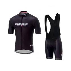 SGCIKER Italien Tour Team Schwarzes Radtrikot Set für Männer, Sommer Kurzarm-Radtrikot MTB-Bike-Bekleidung Bib Short Kits 9D Gel Pad (3XL) von SGCIKER