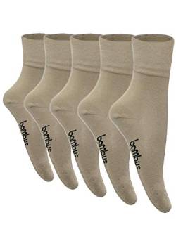 5-10 Paar Bambus Socken Herren Bambussocken Normallang Damen (35-38, 5 Paar Beige) von SGS